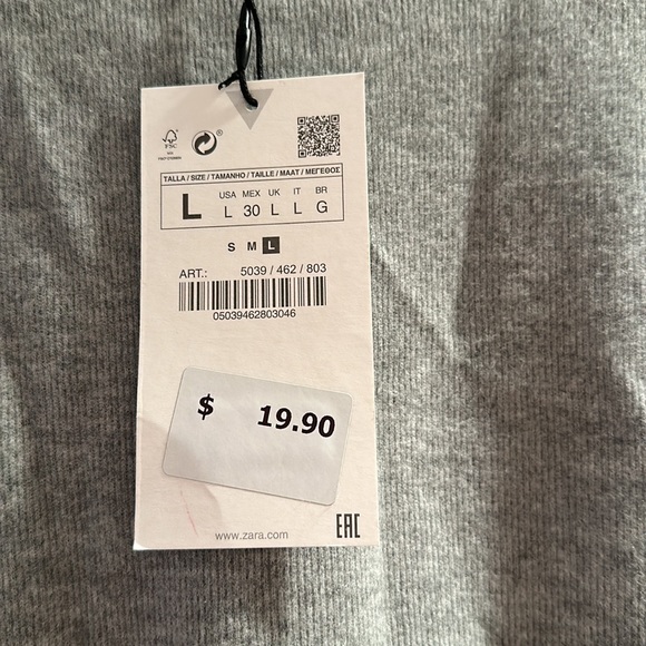 Zara padded should grey vest. Sz. L - Picture 3 of 4